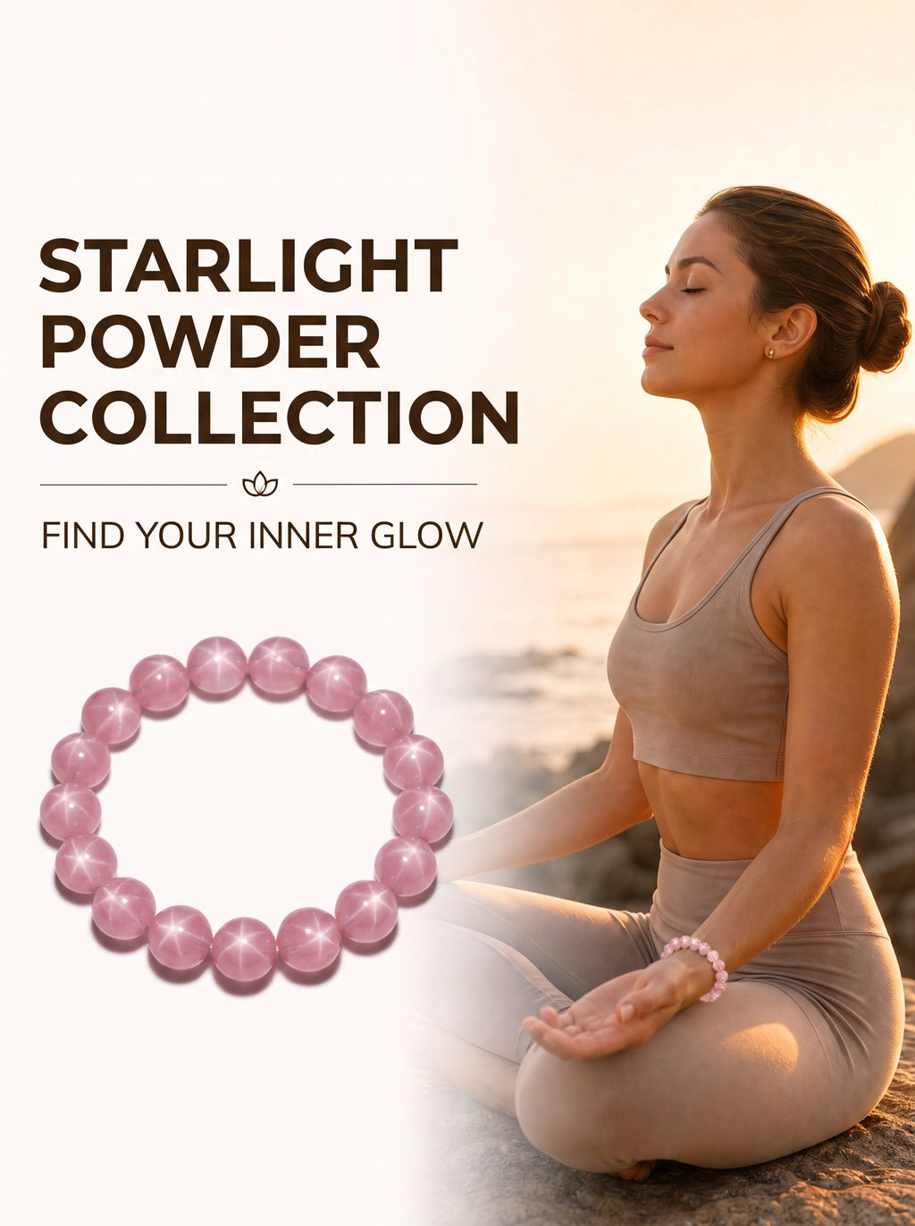 Premium Star Rose Quartz Beaded Bracelet | Hand-Polished Natural Gemstone Jewelry for Attraction & Inner Peace