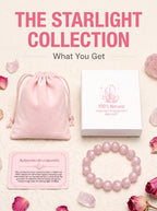 Premium Star Rose Quartz Beaded Bracelet | Hand-Polished Natural Gemstone Jewelry for Attraction & Inner Peace