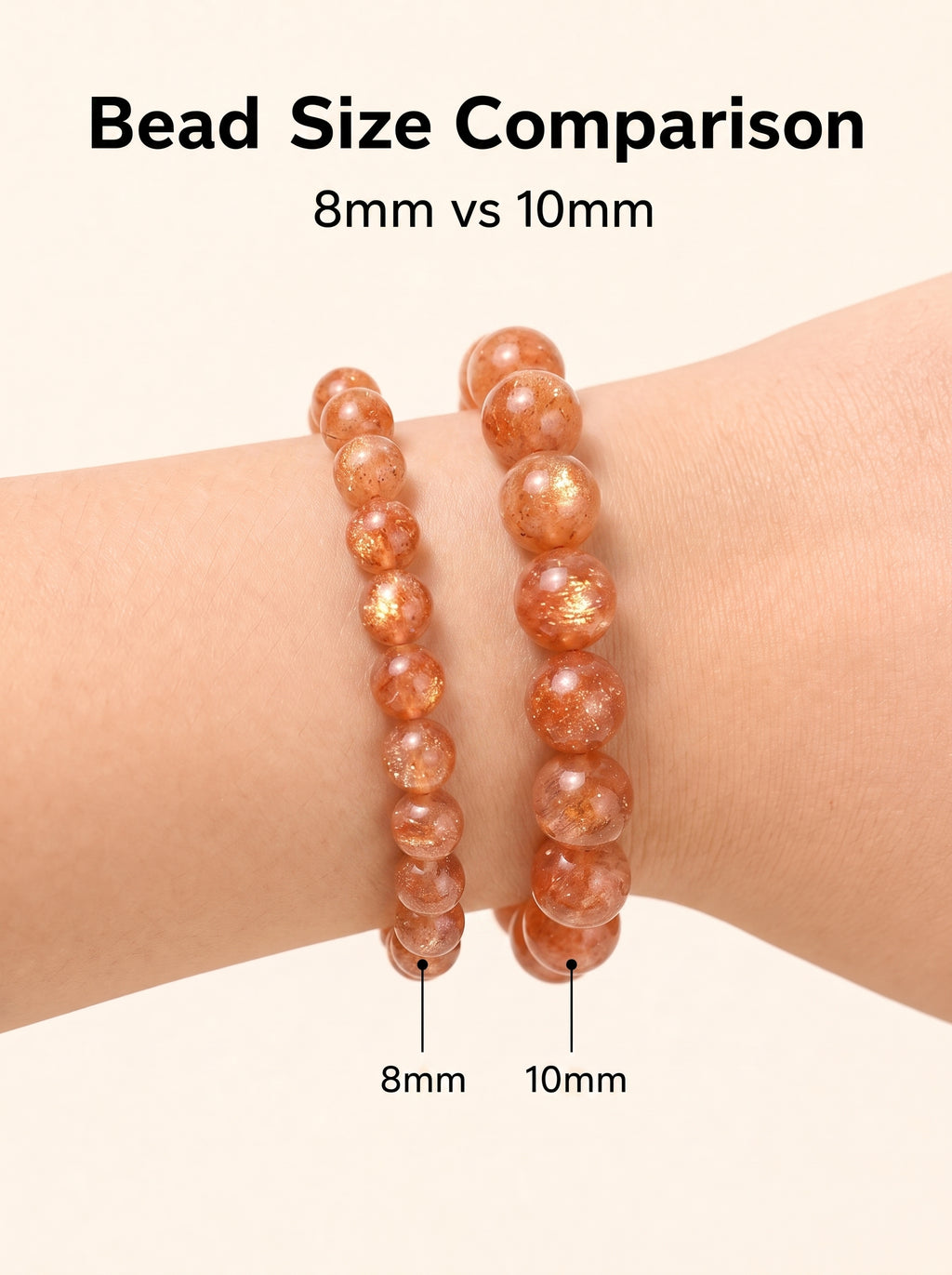 Premium Sunstone Beaded Bracelet | Hand-Polished Natural Gemstone Jewelry for Energy & Confidence