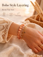 Premium Sunstone Beaded Bracelet | Hand-Polished Natural Gemstone Jewelry for Energy & Confidence