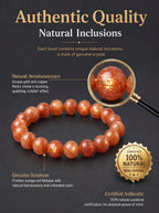 Premium Sunstone Beaded Bracelet | Hand-Polished Natural Gemstone Jewelry for Energy & Confidence