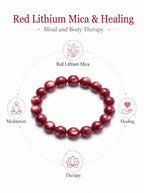Premium Red Lepidolite Beaded Bracelet | Hand-Polished Natural Gemstone Jewelry for Love & Harmony