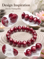 Premium Red Lepidolite Beaded Bracelet | Hand-Polished Natural Gemstone Jewelry for Love & Harmony