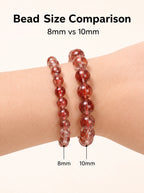 Premium Red Rabbit Hair Quartz Beaded Bracelet | Hand-Polished Natural Gemstone Jewelry for Energy & Radiance