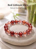 Premium Red Rabbit Hair Quartz Beaded Bracelet | Hand-Polished Natural Gemstone Jewelry for Energy & Radiance