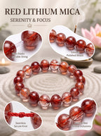 Premium Red Rabbit Hair Quartz Beaded Bracelet | Hand-Polished Natural Gemstone Jewelry for Energy & Radiance