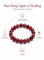 Premium Nanhong Agate Beaded Bracelet | Hand-Polished Natural Gemstone Jewelry for Elegance & Harmony
