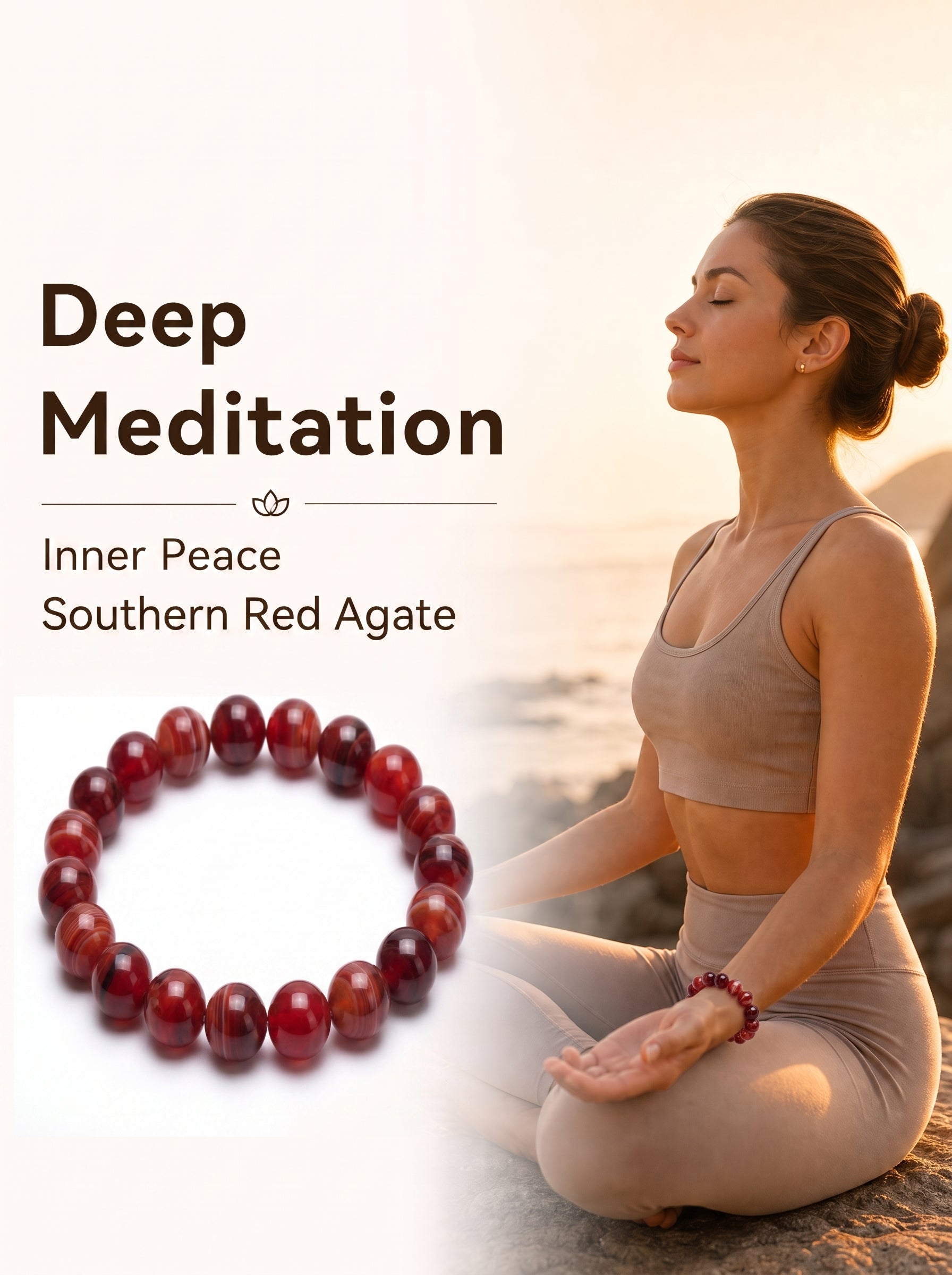 Premium Nanhong Agate Beaded Bracelet | Hand-Polished Natural Gemstone Jewelry for Elegance & Harmony