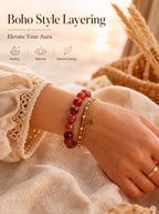 Premium Nanhong Agate Beaded Bracelet | Hand-Polished Natural Gemstone Jewelry for Elegance & Harmony