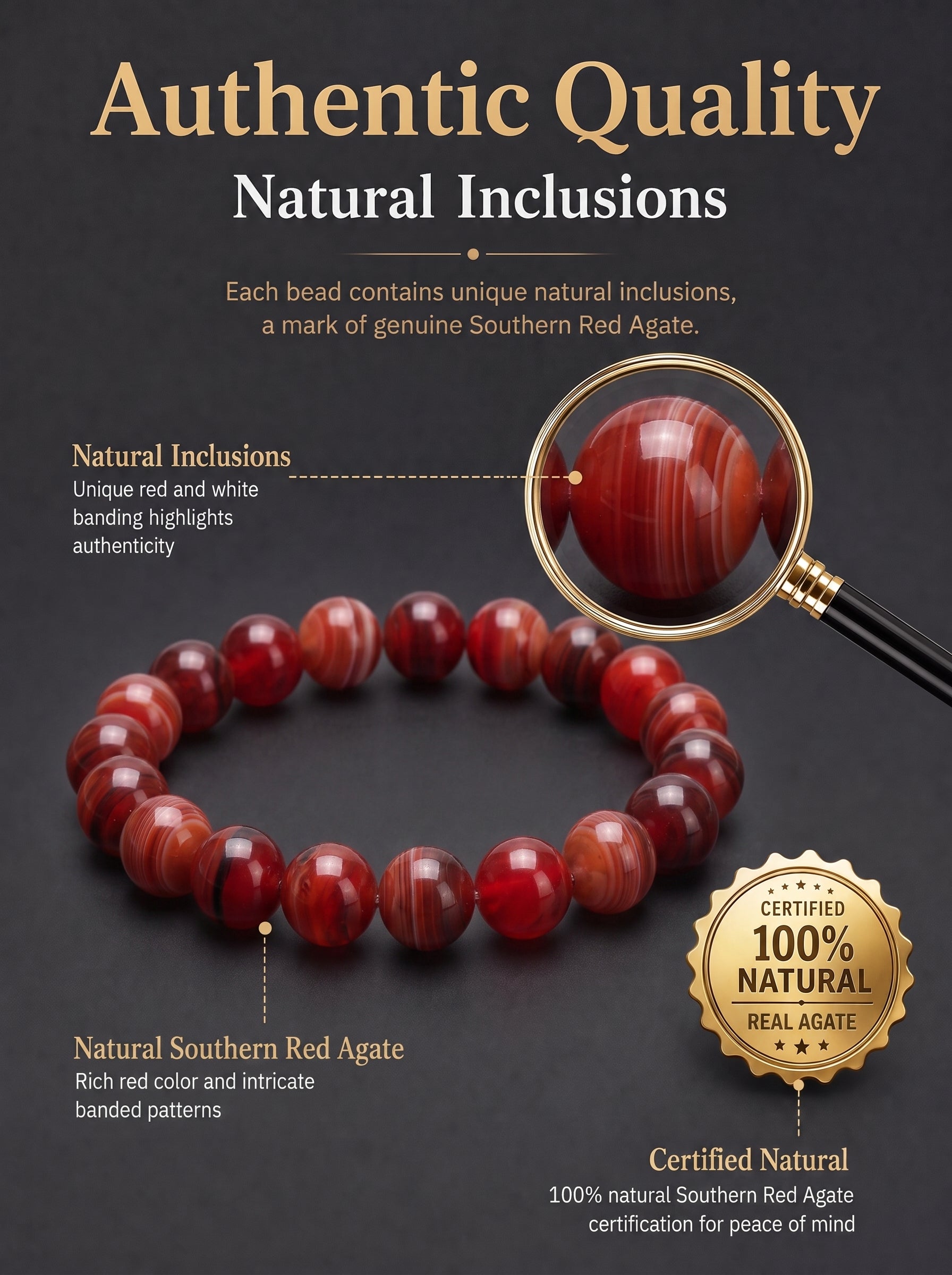 Premium Nanhong Agate Beaded Bracelet | Hand-Polished Natural Gemstone Jewelry for Elegance & Harmony