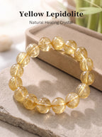 Premium Yellow Lepidolite Beaded Bracelet | Hand-Polished Natural Gemstone Jewelry for Inner Peace
