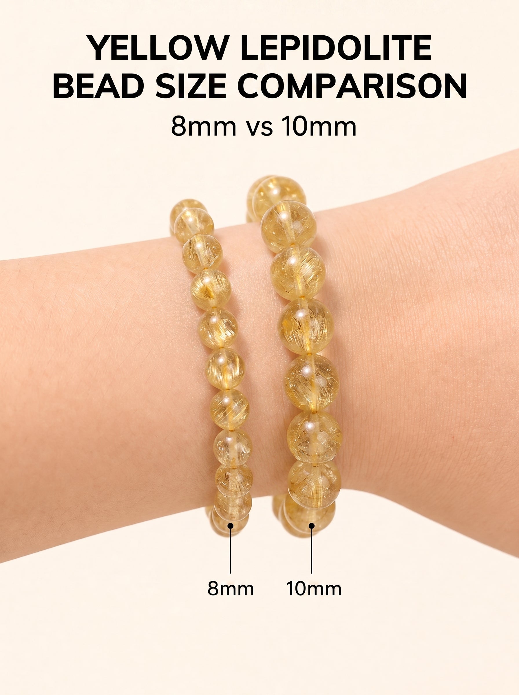 Premium Yellow Lepidolite Beaded Bracelet | Hand-Polished Natural Gemstone Jewelry for Inner Peace