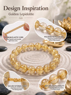 Premium Yellow Lepidolite Beaded Bracelet | Hand-Polished Natural Gemstone Jewelry for Inner Peace