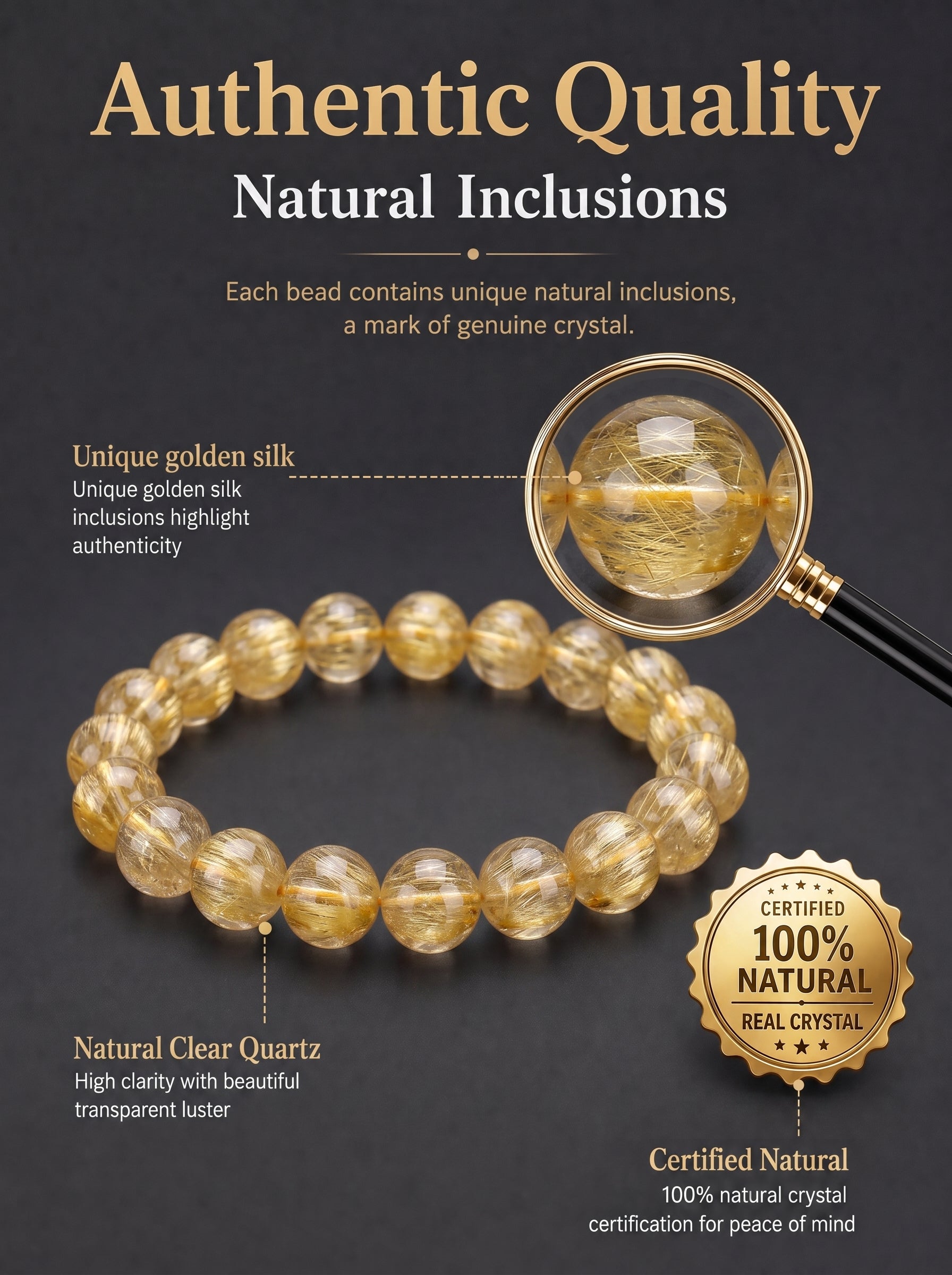 Premium Yellow Lepidolite Beaded Bracelet | Hand-Polished Natural Gemstone Jewelry for Inner Peace