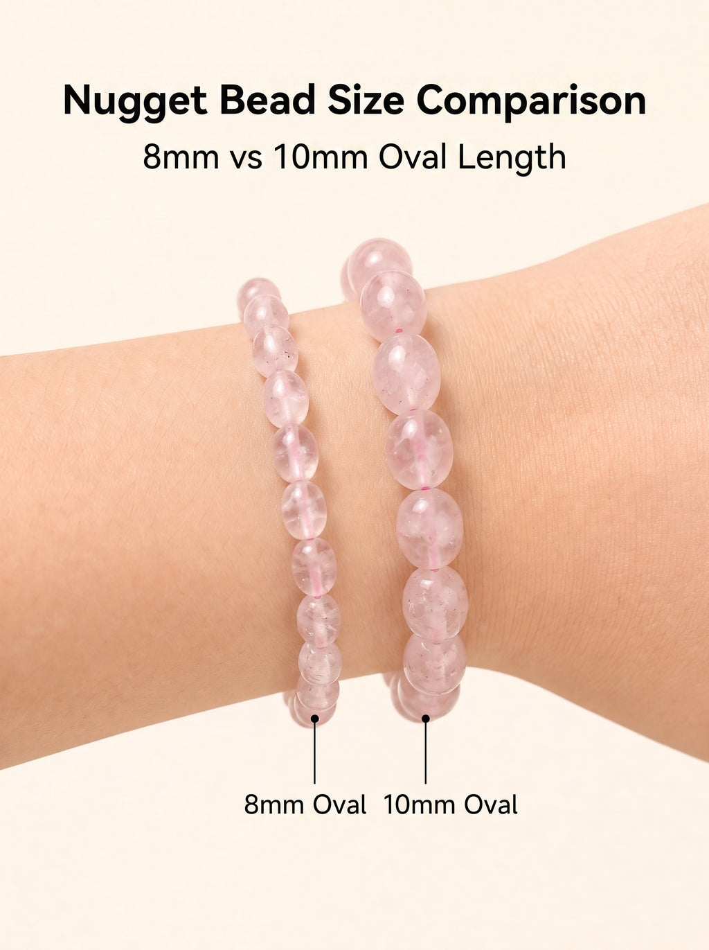 Premium Mozambique Rose Quartz Beaded Bracelet | Hand-Polished Natural Gemstone Jewelry for Inner Peace & Balance