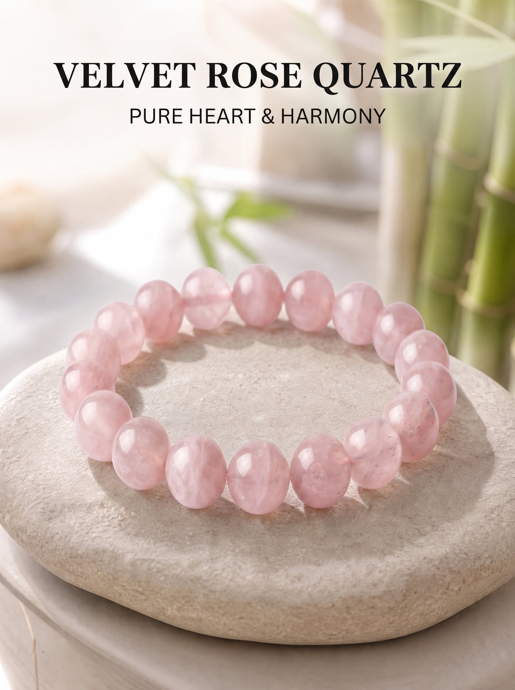 Premium Mozambique Rose Quartz Beaded Bracelet | Hand-Polished Natural Gemstone Jewelry for Inner Peace & Balance