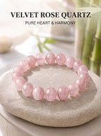 Premium Mozambique Rose Quartz Beaded Bracelet | Hand-Polished Natural Gemstone Jewelry for Inner Peace & Balance