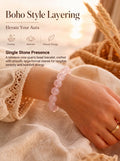 Premium Mozambique Rose Quartz Beaded Bracelet | Hand-Polished Natural Gemstone Jewelry for Inner Peace & Balance