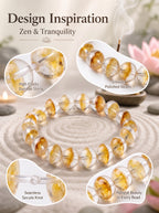 Premium Yellow Phantom Quartz Beaded Bracelet | Hand-Polished Natural Crystal Jewelry for Abundance & Success