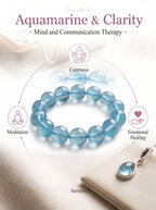 Premium Aquamarine Beaded Bracelet | Hand-Polished Natural Gemstone Jewelry for Clarity & Communication