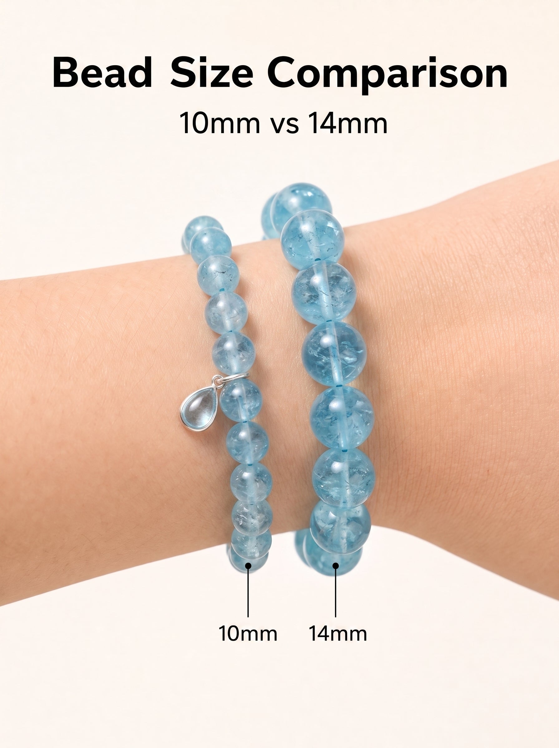 Premium Aquamarine Beaded Bracelet | Hand-Polished Natural Gemstone Jewelry for Clarity & Communication