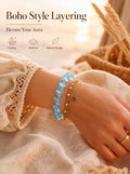 Premium Aquamarine Beaded Bracelet | Hand-Polished Natural Gemstone Jewelry for Clarity & Communication