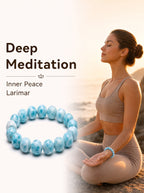 Premium Larimar Beaded Bracelet | Hand-Polished Natural Gemstone Jewelry for Peace & Communication
