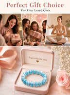 Premium Larimar Beaded Bracelet | Hand-Polished Natural Gemstone Jewelry for Peace & Communication