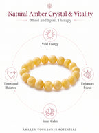 Premium Amber & Crystal Beaded Bracelet | Hand-Polished Organic Gemstone Jewelry for Warmth & Balance