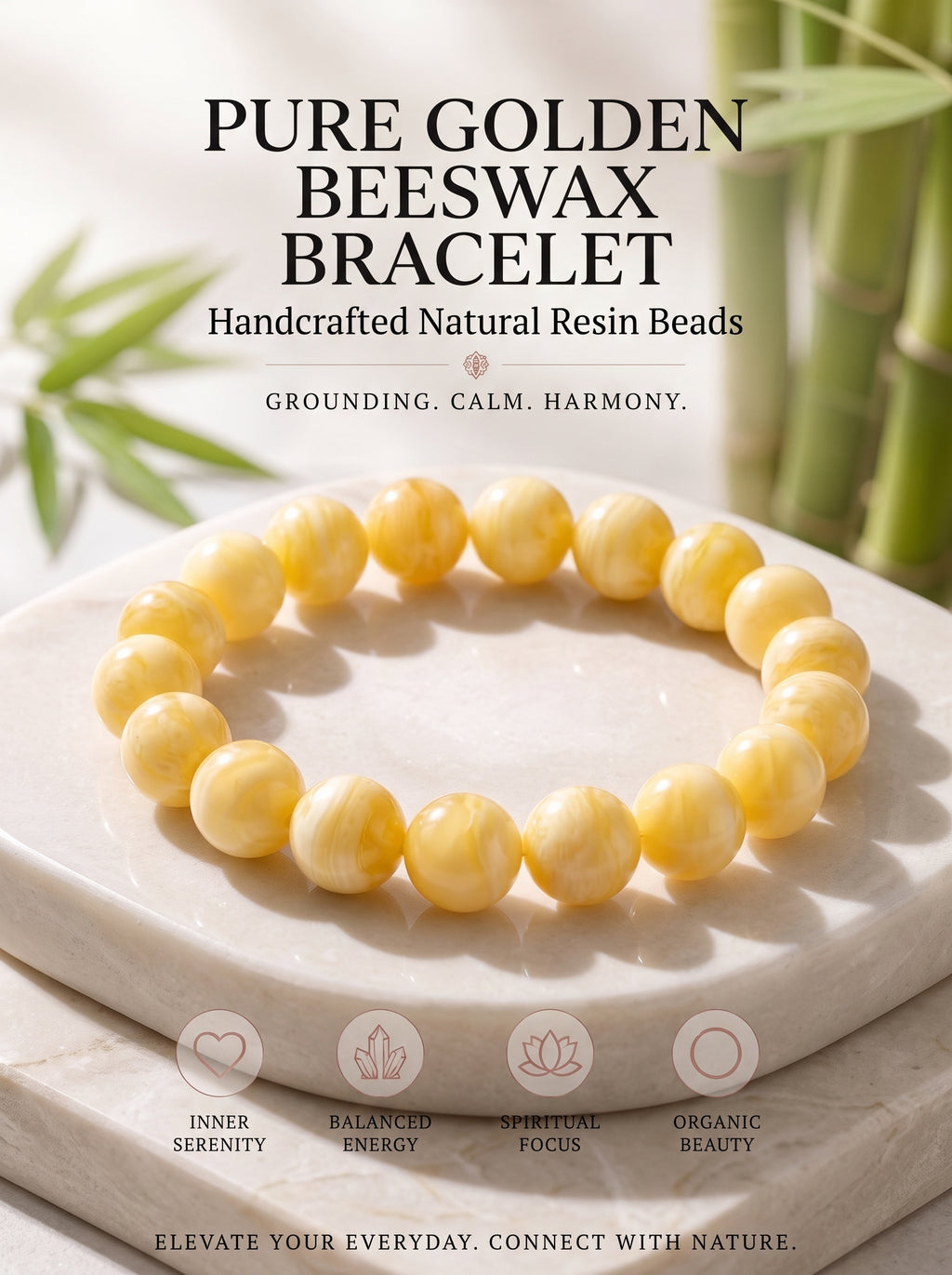 Premium Amber & Crystal Beaded Bracelet | Hand-Polished Organic Gemstone Jewelry for Warmth & Balance