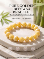 Premium Amber & Crystal Beaded Bracelet | Hand-Polished Organic Gemstone Jewelry for Warmth & Balance