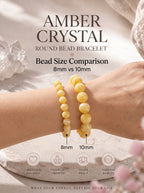 Premium Amber & Crystal Beaded Bracelet | Hand-Polished Organic Gemstone Jewelry for Warmth & Balance