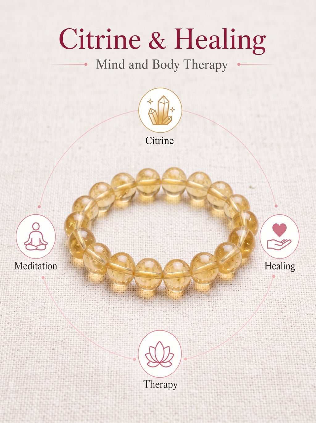 Premium Citrine Beaded Bracelet | Hand-Polished Natural Gemstone Jewelry for Abundance & Positivity
