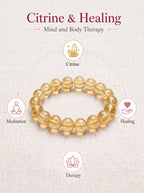 Premium Citrine Beaded Bracelet | Hand-Polished Natural Gemstone Jewelry for Abundance & Positivity