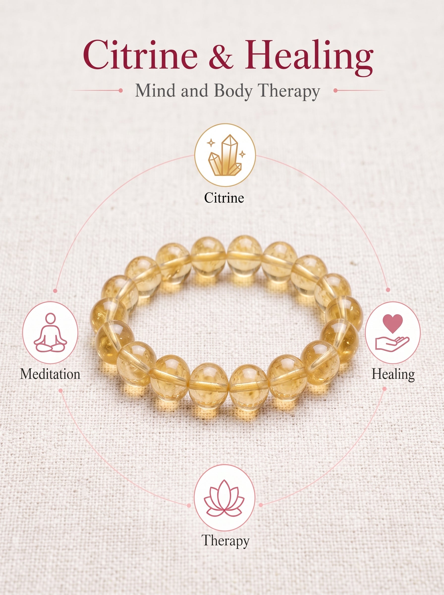 Premium Citrine Beaded Bracelet | Hand-Polished Natural Gemstone Jewelry for Abundance & Positivity