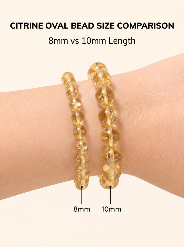 Premium Citrine Beaded Bracelet | Hand-Polished Natural Gemstone Jewelry for Abundance & Positivity