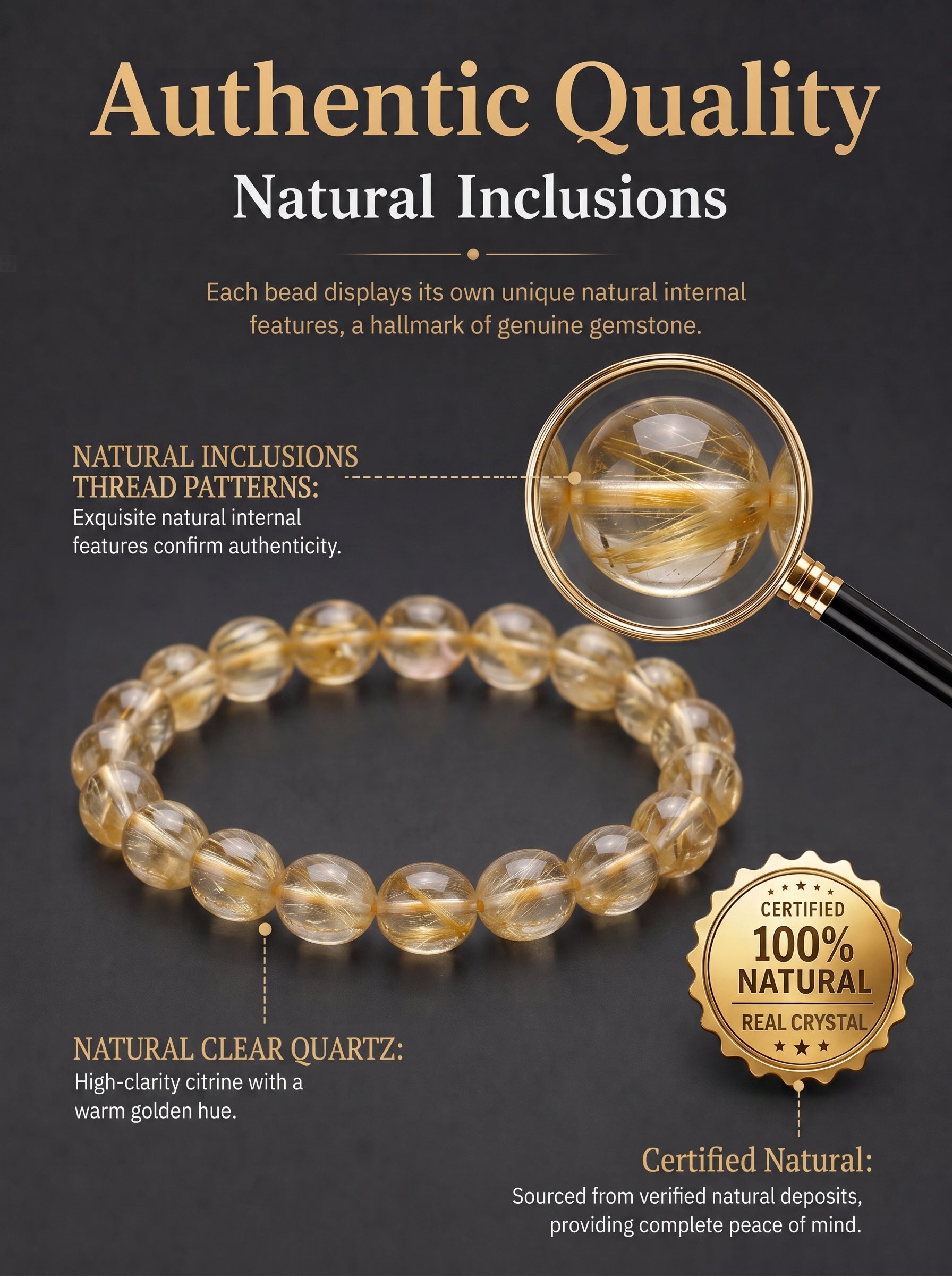 Premium Citrine Beaded Bracelet | Hand-Polished Natural Gemstone Jewelry for Abundance & Positivity