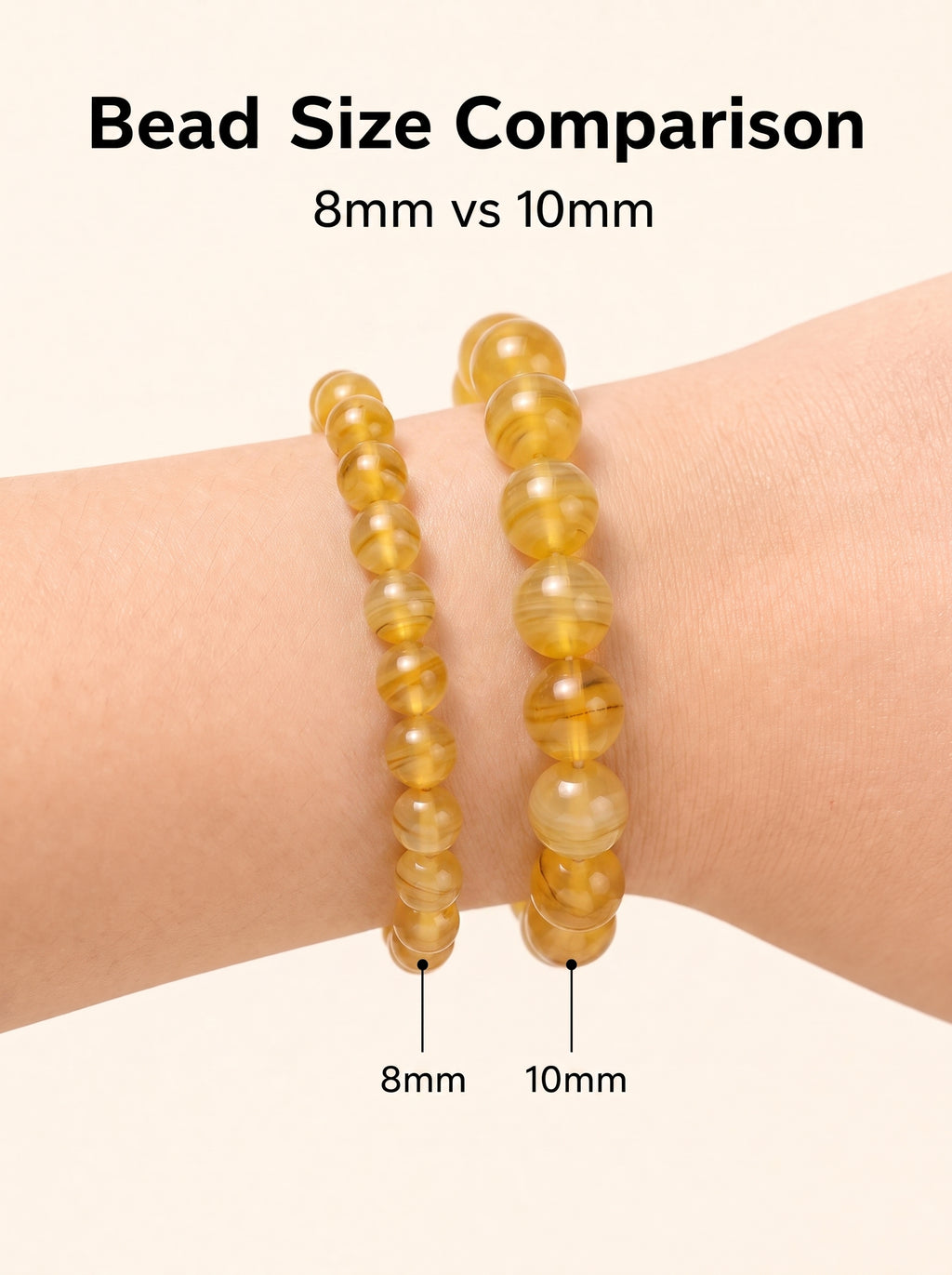 Premium Yellow Agate Beaded Bracelet | Hand-Polished Natural Gemstone Jewelry for Joy & Balance