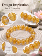 Premium Yellow Agate Beaded Bracelet | Hand-Polished Natural Gemstone Jewelry for Joy & Balance