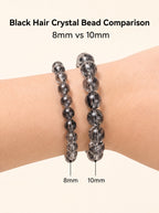 Premium Black Rutilated Quartz Beaded Bracelet | Hand-Polished Natural Gemstone Jewelry for Success & Clarity