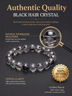 Premium Black Rutilated Quartz Beaded Bracelet | Hand-Polished Natural Gemstone Jewelry for Success & Clarity