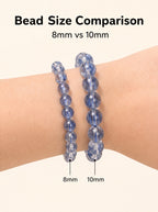 Premium Blue Rutilated Quartz Beaded Bracelet | Hand-Polished Natural Gemstone Jewelry for Abundance