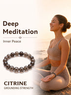 Premium Smoky Quartz Beaded Bracelet | Hand-Polished Natural Gemstone Jewelry for Mindfulness & Clarity
