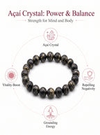 Premium Black Gold Azeztulite Beaded Bracelet | Hand-Polished Natural Gemstone Jewelry for Balance & Harmony