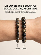 Premium Black Gold Azeztulite Beaded Bracelet | Hand-Polished Natural Gemstone Jewelry for Balance & Harmony