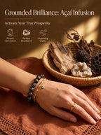 Premium Black Gold Azeztulite Beaded Bracelet | Hand-Polished Natural Gemstone Jewelry for Balance & Harmony