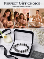 Premium Black Phantom Quartz Beaded Bracelet | Hand-Polished Natural Crystal Jewelry for Clarity & Protection