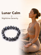 Premium Black Moonstone Beaded Bracelet | Hand-Polished Natural Gemstone Jewelry for Protection & Intuition