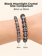 Premium Black Moonstone Beaded Bracelet | Hand-Polished Natural Gemstone Jewelry for Protection & Intuition