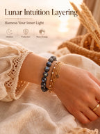 Premium Black Moonstone Beaded Bracelet | Hand-Polished Natural Gemstone Jewelry for Protection & Intuition